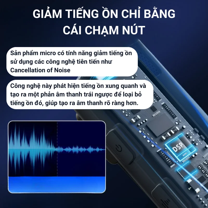 Micro thu âm không dây cài áo lọc tiếng ồn Livestream / Quay video / Ghi âm - KB M6 Pro - Hình ảnh 5