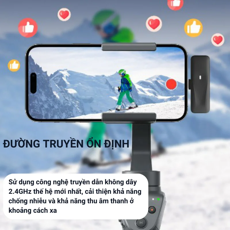 Micro thu âm không dây cài áo lọc tiếng ồn Livestream / Quay video / Ghi âm - KB M6 Pro - Hình ảnh 8